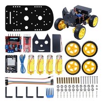 diy smart car robot kit for arduino 4wd wifi esp32 cam dolly kit easy assembly with camera kit, 그림 색상