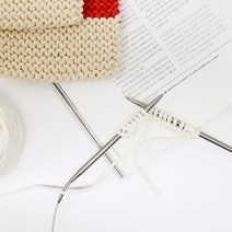 프리미엄 메탈 줄바늘 (돗바늘 포함) 니뜨바늘 대바늘 줄바늘 메탈줄바늘 메탈대바늘 뜨개도구 뜨개바늘 바늘세트 뜨개바늘세트, 6.0mm