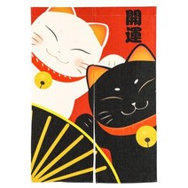 거실 커튼 가리개 인테리어 일본 만화 길조 고양이 커튼 노렌 홈 장식 카펫 러그 창문