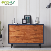 [행운가구] 빈센트 1200 3단 와이드 원목 서랍장 높은 거실장 북유럽 수납, 빈센트 1200 와이드 서랍장_네이비