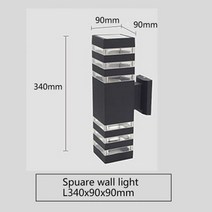 야외작업용조명 세차 틴팅샵 고성능 방수 알루미늄 2x12w 야외 led 벽 램프 정원 차고 현대 장식 홈 실내, 02 White, 04 340mm square black