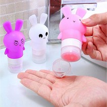 달자샵 1+1 말랑말랑 깜찍 토끼 튜브캡 공병 여행용 휴대용 화장품 소분 용기, 퍼플+그린, 1Pcs+1Pcs