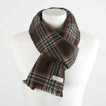 에스랑제이 비엘 여성 울 체크 목도리 머플러 WA84