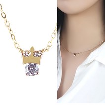 보니따쥬얼리 14K 티아라 목걸이 왕관큐빅목걸이 큐빅왕관 크라운큐빅 미니왕관