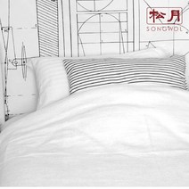 송월타올 프리미엄 뱀부얀(천연 대나무100%) 침대 시트 블랑켓 더블 퀸 킹, 아이보리, 1매