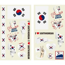 월드컵스티커 (10장1셋트) 타투 축구 물타투 태극기 거리응원 카타르월드컵 붉은악마, ■대한민국 10장셋트(각5장씩), 1세트