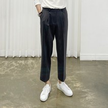 아도르클래식 커브 세미 와이드 9부 봄 가을 뒷밴딩 캐주얼 슬랙스