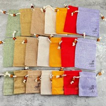 린넨 파우치 주머니 염주 복조리 스트링 다용도 가방 패브릭 이너백 연꽃, 7.설백색