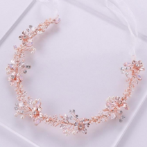 웨딩케이 A895 셀프 웨딩헤어밴드 웨딩헤어코사지 로즈골드