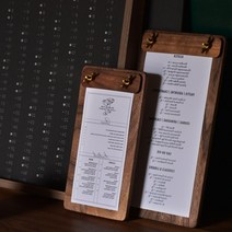 커피 메뉴판 나무 카페 벽 디자인 식당 제작 테이블 a5 a4 합판 월넛 우드 북유럽, 230x345mm
