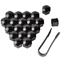 NS 수정 자동차 타이어 휠 허브 커버 휠 너트 커버 17mm 너트 캡 너트 캡 방진 외부 장식 보호 20 개, [1] Black