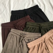 인디우드 초롬한 핏 잔잔한 골지 밴딩 와이드 팬츠
