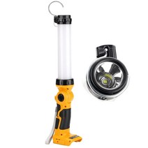 2000LM Handeld LED 작업 조명 Dewalt 20V 리튬 배터리 야외 360° 조명 랜턴 캠핑 자동차 수리 하이킹 비상 조명 USB 휴대폰 충전 포트 포함(도