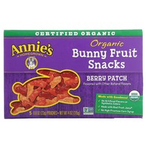 Annie's Homegrown Organic Bunny Fruit Snacks Berry Patch 5 Pouches 0.8 oz (23 g) Each, One Color, One Size