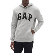 GAP 남성용 로고 플리스 후드티 라이트 헤더 그레이 XS US