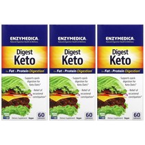 [3개] 엔자이메디카 다이제스트 케토 KETO 소화 효소 60베지캡슐 리파아제 고초균 바실러스 서브틸리스 테라블랜드