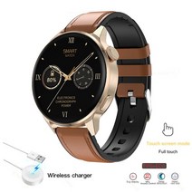 2023 NFC 스마트 워치 블루투스 통화 스포츠 GPS 추적 시계 심박수 ECG PPG Smartwatch 화웨이 Xiaomi, Leather Gold