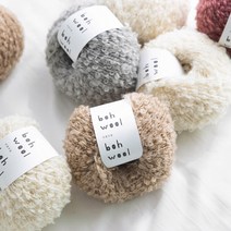 야나 보울보울(bohwool bohwool) 50g 몽글몽글한 링구사 곱슬인형머리 뜨개실 보울보울실 털실 뽀글이실, 808 퍼플