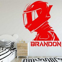 전기자전거2인용 출퇴근 배달용 자전거 오토바이 헬멧 개인화 된 이름 비닐 벽 스티커 Motocr 자전거 Decal, 19 No.19 Purple, 01 42x51cm