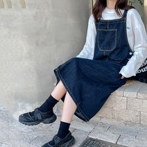 데님 뷔스티에원피스 여성 봄 청원피스 디자인 슬림핏 롱원피스 빅사이즈