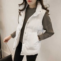 베스트 패딩조끼 남자여자 데일리 따뜻한 커플 캐주얼 잠바 원피스 진주장식청자켓 가을자켓 겨울