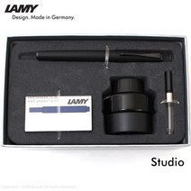 [라미] (무료각인+선물포장) 스튜디오 Lx 만년필 기트프세트/올블랙 066, 펜촉선택:F-기본촉 / 병잉크선택:블루(30ml) / 카트리지선택:블루1팩 / 각인서비스:각인안함, 상세 설명 참조