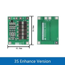 호환 부품 개발 보드 3S/4S 40A 60A 리튬 이온 배터리 18650 드릴 모터 용 PCB BMS 11.1V 12.6V/14.8V 16.8V 향상/균형, 3S 40A Enhance