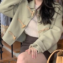 떡볶이숏코트 숏더블 크롭 더플 짧은 코트