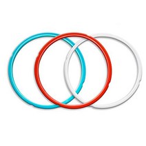 Silicone Sealing Ring 3 Pack Savory Sky Blue & Sweet Cherry Red & Common Transparent White Fit fo, 1, 기타