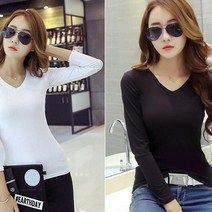 일월전빵 여성 슬림 무지 긴팔티 2P B-C025-1