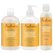 SheaMoisture 샴푸 및 컨디셔너 세트 (368 5g(13온스)) + 디탱글러 (226 8g(8온스)) 저다공성 헤어 제품 바오밥 티트리 오일 3피스 번들 부드럽게 하고 균, 34 Fl Oz(3 pack)