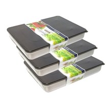 키친아트 피앙세 스텐 냉동용기 6호-1 960ML-3개, 960ml, 3개