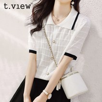 티뷰 카라라인격자니트_V3B-CKN048
