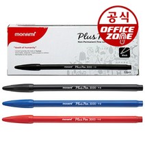 모나미 플러스펜 3000 1타 12자루 세트 수성펜, 흑색