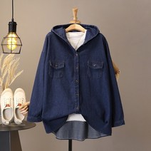 모노시크 르완다 데님 후드 오버핏 남방 MNBS291