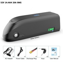 전기자전거 키트 변환 DIY 개조 36V 충전식 48V 전기 자전거 배터리 스쿠터 리튬 18650 셀 모터 변환 키트, 16 52V 14.4AH 20A BMS