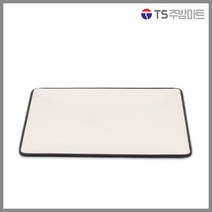 돌산멜라민 체크투톤(블랙앤화이트) 평사각접시 (업소용그릇 멜라민그릇 예쁜그릇 식당접시 멜라민볼 멜라민찬기 검정색그릇), DS-7167