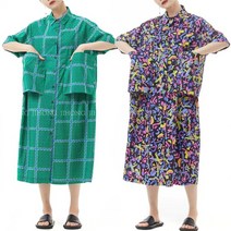 지홍 반팔 루즈핏 박시 셔츠 롱원피스
