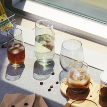 홈카페 홀로그램 유리컵 빈티지 레트로 스타일 카페컵, 애플글라스-550ml