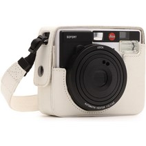 MegaGear Leica Sofort Instant Ever Ready (에버 레이디) 가죽 카메라 케이스 스트랩 첨부, 03 화이트
