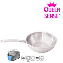 퀸센스(QUEENSENSE) 퀸센스 샤이니 인덕션 통삼중 엠보스텐후라이팬24궁중