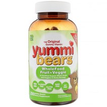 Hero Nutritional Products 히어로 뉴트리셔널 프로덕트 야미 베어스 홀 푸드 프룻 딸기 오렌지 200구미