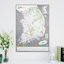 지도 우리나라 3000 명산 + 핀스티커 한국 100대명산 등산 전국 대한민국 여행 국내 백두대간