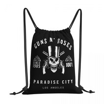 짐색 Guns N Roses 파라다이스 시티 스컬 로스 앤젤레스 드로스트링 가방 귀여운 짐 수영 쇼핑백 라이딩
