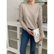 부드러운 캐시미어 울 혼방 니트 라운드 스웨터 목티 이너 기본 원더플리츠