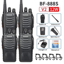 원거리 무전기 세트Baofeng BF-888S 10W 미니 워키 토키 세트 UHF 400-470MHz 16CH 50KM 긴 휴대용 라디오, 08 V2 4Pcs-headset_01 Usb plug