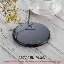 usb발열패드 마우스온열패드커피 머그 컵 워머 사무실 홈 데스크 사용 코코아 차 물 2, 검은색 220v EU 플러그