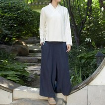 복고풍 스타일 편안한 레트로 명상복 상하의 세트