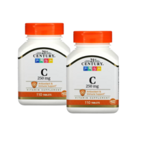 21센츄리 비타민C 수용성비타민 아스코르브산 250mg110정 비타민씨 2통 아스코르빈산