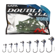 야광 볼락웜 웜 지그헤드 세트 갈치웜 야광웜 1.8인치 케이무라 소프트웜 피쉬웜 쉐드웜, D. 1/10온스 14P, 5. 진그린 20P